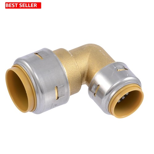 Max 1 X 3/4 In 90 Degree Reducing Elbow, Push To Connect Brass Plumbing Fitting