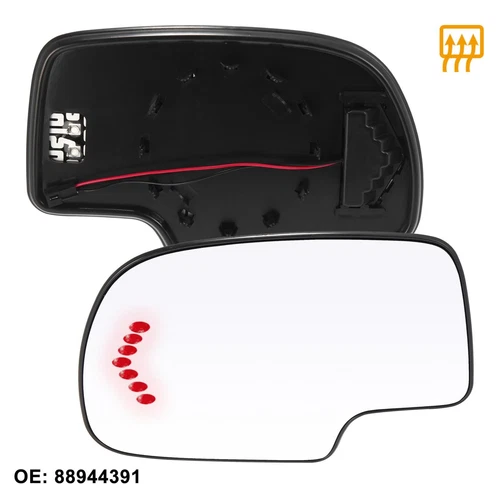 Car Driver Side Heated Mirror Glass Replace w/ Backing Plate for GMC Yukon 03-06