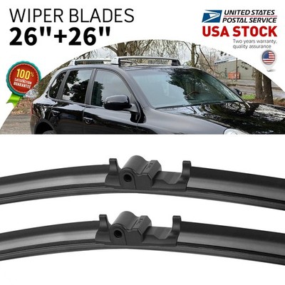 Black 26''+26'' 2x Highly clean Window durable Front Windshield Wiper Blades KIt