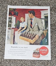 Vintage Large 1949 Coca-Cola Print Ad - Hospitality In Your Hands