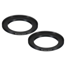 2Pack 40.5mm-52mm Metal Step Up Ring Camera Lens Filter Adapter Ring Black