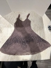 Free People Womens Dress Size M Floral Lace Overlay Brown Skater