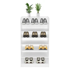 Shoe Storage Cabinet 4-Flip Drawers Top Shelf Farmhouse Sneakers Rack Organizer