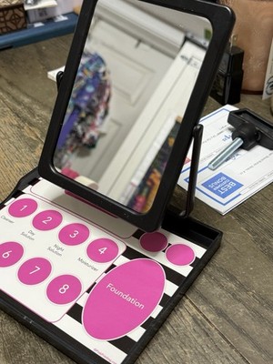 Folding Tabletop LED Make-Up Mirror Stand, Black. 13 mirrors for $20. 