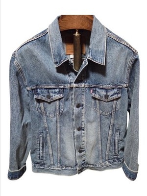 Levis Premium Mens Large Denim Jean Trucker Jacket Heritage Workwear Americana 