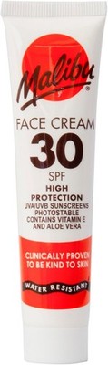 Malibu Sun LSF 30 Gesichtscreme und LSF 30 Lippenbalsam Duo, hoher Schutz Gesichtssonne