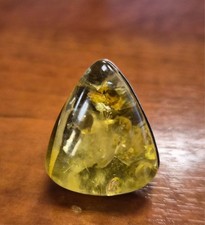 Estate Chunky 925 Sterling Silver  Yellow Baltic Amber Statement Ring Size 7