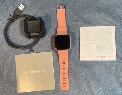 Fitbit Versa Fitness Smartwatch - Peach/Rose-Gold Aluminium (FB504RGPK)