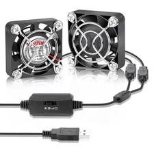 2pack Wathai 40mm X 10mm Mini Fan with Speed Control 5v Small Computer USB Fan