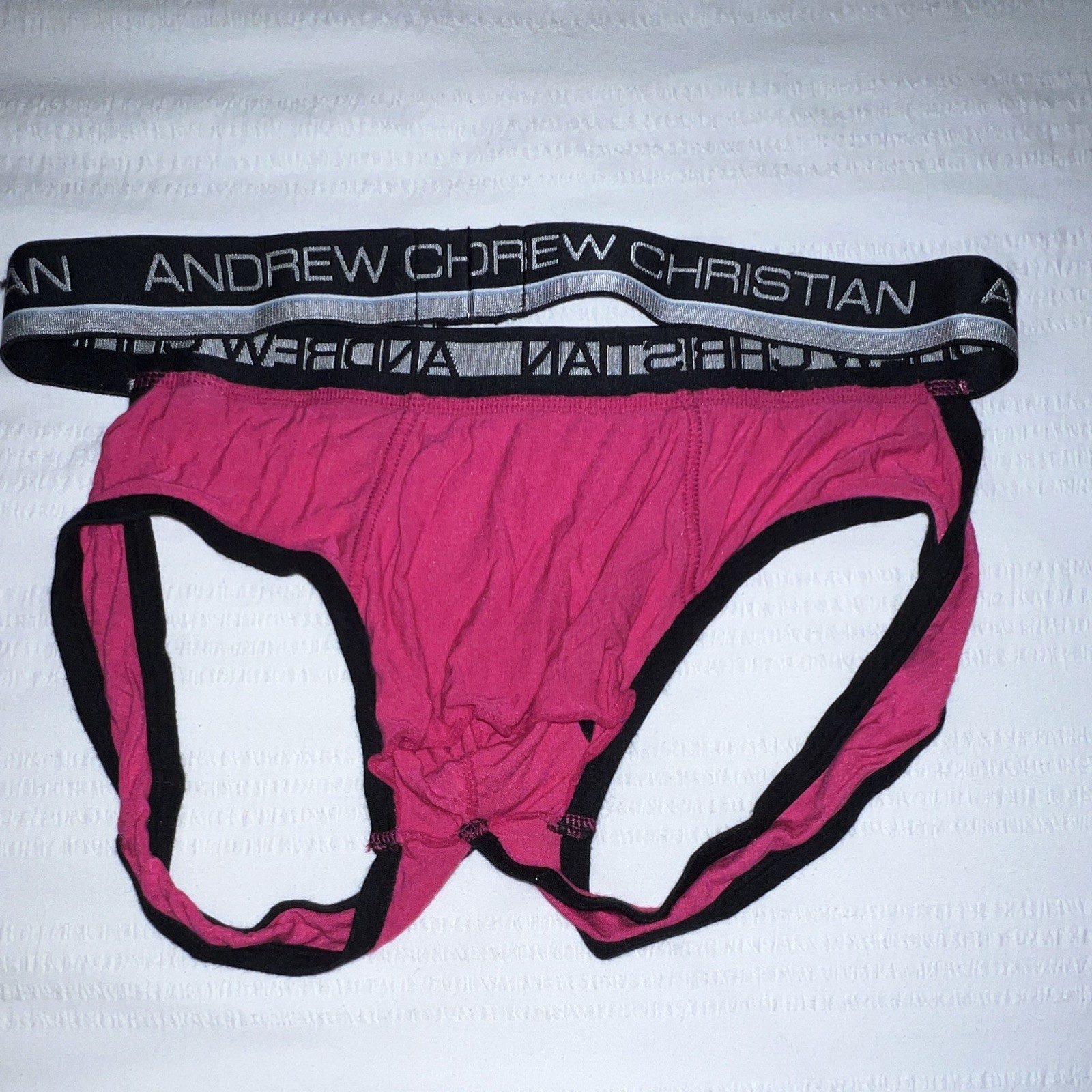 Andrew Christian Men’s Jockstrap Pink With Almost Naked Pouch XL 2