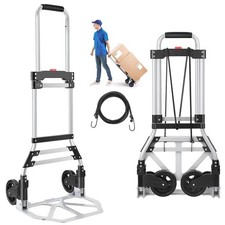 Folding Hand Truck and Dolly, 200 LB Capacity Upgraded Aluminum Dolly Cart, P...