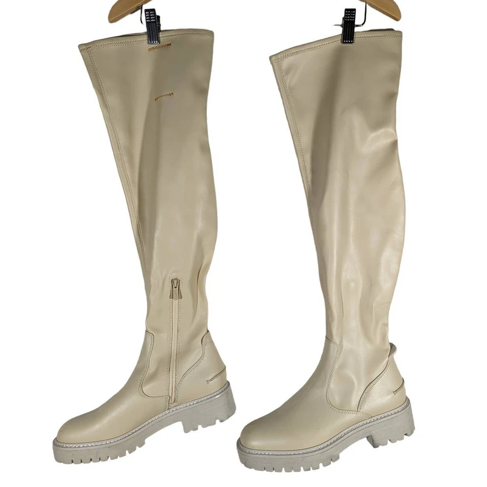 Sarto Fera Botas Hasta la Rodilla 10M Crema Eco-Consciente Lujo 10M Foto 2 de 4