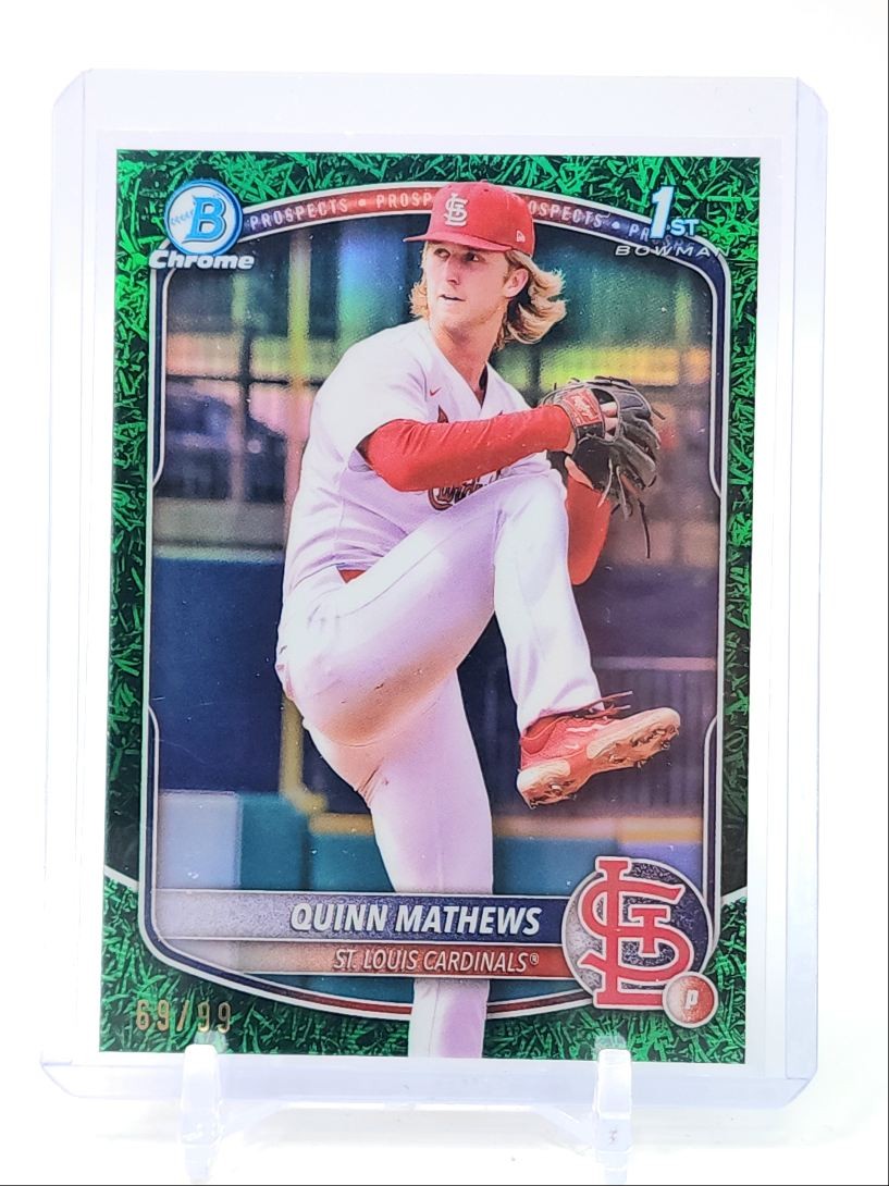 QUINN MATHEWS 2025 BOWMAN CHROME 1ST GREEN GRASS CARDINALS /99 Q2491