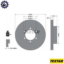 2x BRAKE DISC 92274903 FOR TOYOTA SW4/HILUX FORTUNER 1GD-FTV 2.8L 2TR-FE 2.7L