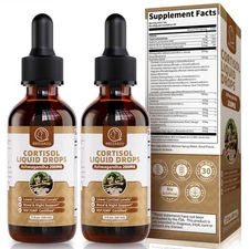 Cortisol Manager Reducer Liquid Drops, Support Night, Focus & Energ 2fl.oz