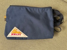 Kelty Nylon Shoulder Bag Navy Flat Pouch S Used