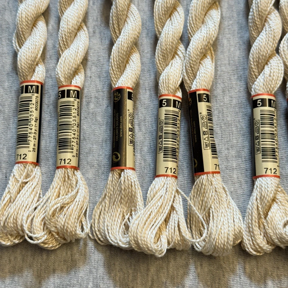 DMC Cotton Perle #5 Lot of 10 Beige #712 Embroidery Floss Thread - Image 4 of 4
