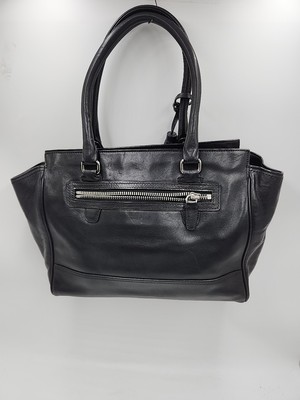 Coach Legacy Candace Carry all Tote Bag Black Leather Silver