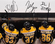 Ikonic Fotohaus Patrice Bergeron Brad Marchand David Pastrnak Bruins Signed