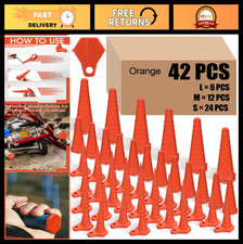 42 Pcs Hydraulic Oil Service Plugs - Rubber, 3 Sizes, Orange, Leak-Proof Seals