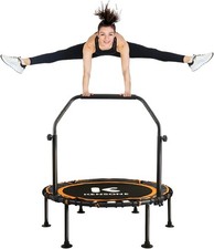 40/48" Foldable Rebounder Trampoline Adults W/ Bungee 450/550 LBS Quiet Indoor
