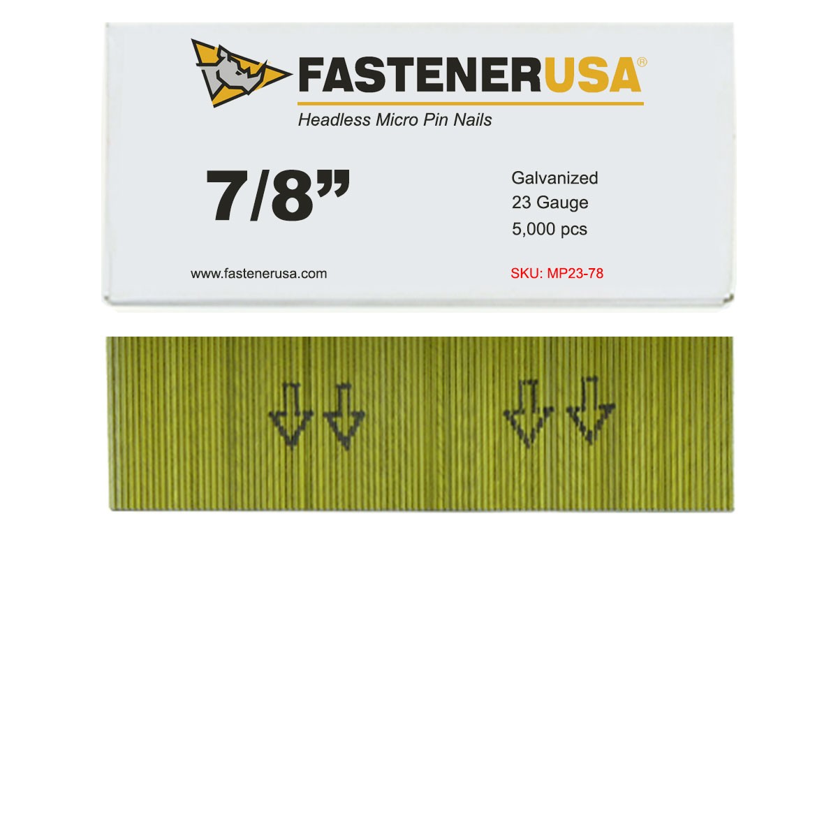 7/8" MICRO PIN NAILS 23GA GALV 5,000ct | MP23-78