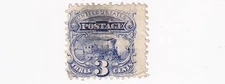 1869 STAMP US SCOTT 114 "Locomotive" 3 CENT PICTORIAL USED - M