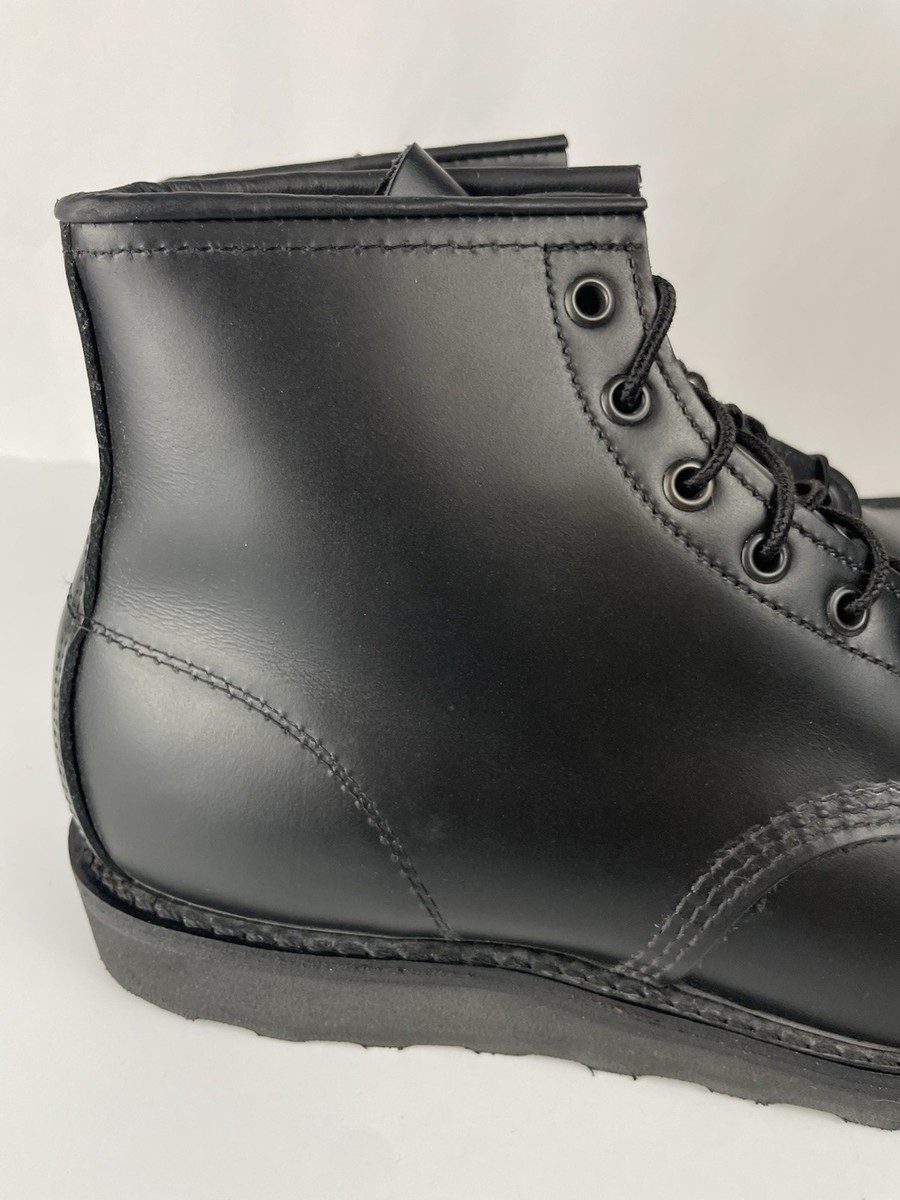 Red Wing 8137 Moc Toe Classic Black Leather Trac Tred Wedge Boots