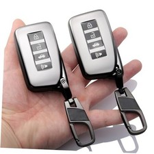 2-Pack Keychain for Lexus Key Fob Cover 4 Buttons Key Case Fit for 2013 Grey