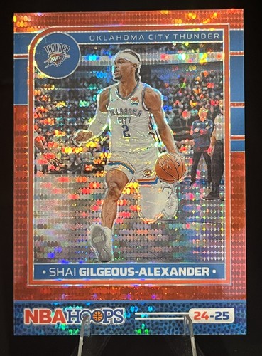 Shai Gilgeous-Alexander 2024-25 Panini Hoops Premium Prizm Red Pulsar /199 #126