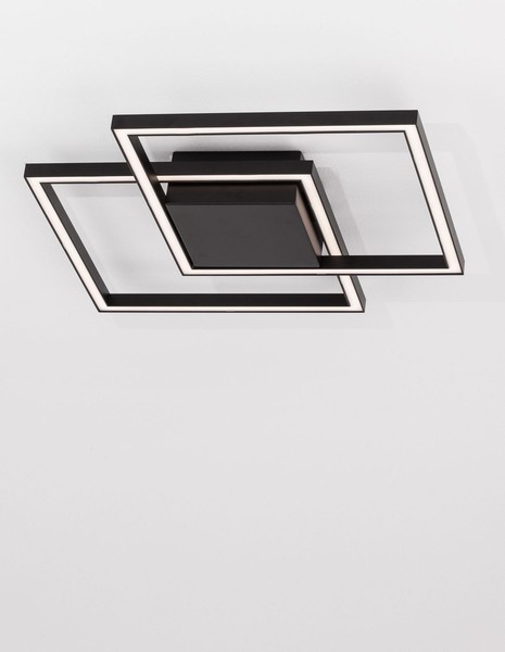 Nova Luce Bilbao Led Deckenleuchte Schwarz 25W Warmweiss 46X46X6,5Cm 9500822-image