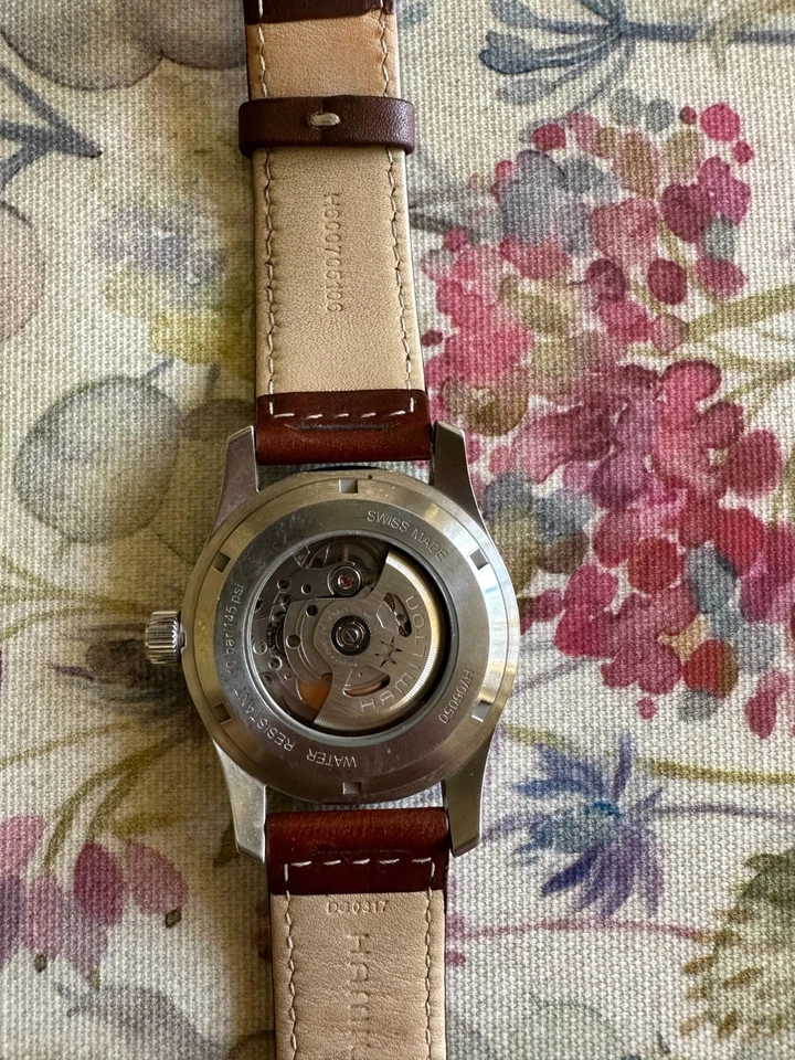 Hamilton Khaki Automatic 42mm Blue Dial Date Brown Leather Strap H706050, photo 4 of 5