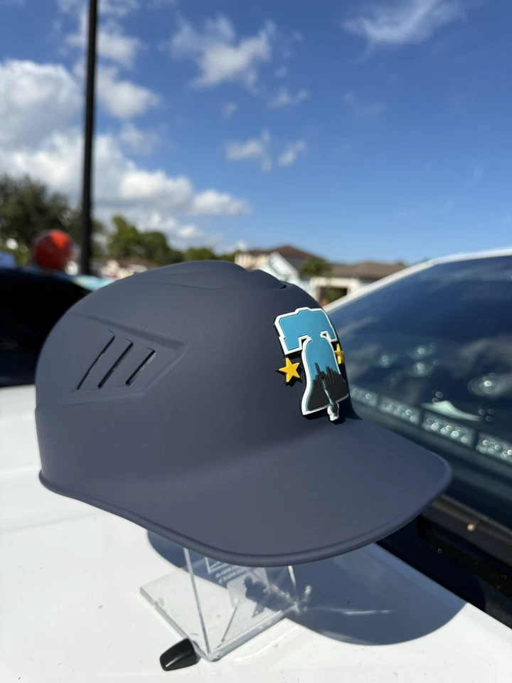 PHILADELPHIA PHILLIES CITY CONNECT COACHES/CATCHER CUSTOM RAWLINGS HELMET - Image 2 of 4