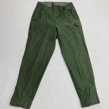 Vintage Swedish Army Pants Mens C48 Olive Green Military Cargo Trousers 1972
