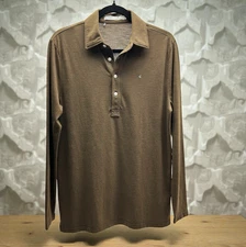 Criquet Long Sleeve Polo Henley Modal Cotton Blend Size Small Logo Golf