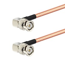 2-pcs BNC Male Right Angle to BNC Male Right Angle RG142 Pigtail Cable 90cm