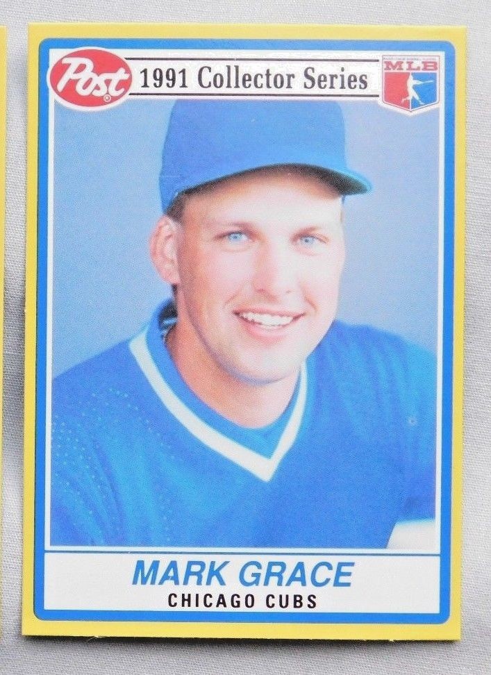 1991 Post Cereal Mark Grace Cubs Baseball Card