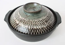 Mino ware Japanese Pottery Clay Pot Donabe (8.5inch) Tokusa Green