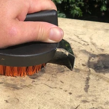 Nylon Brush With Scraper for Pizza Stone, Cast Iron & Himalayan Salt Block