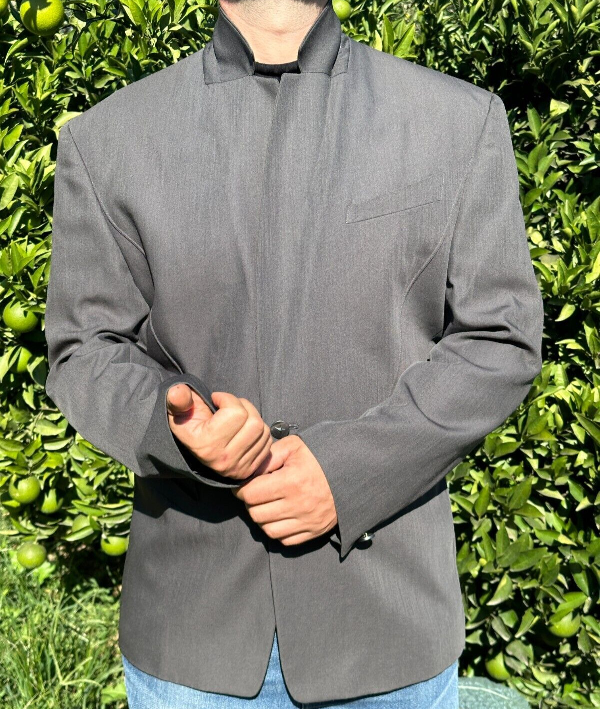 Luxury Rare 1980's Thierry Mugler Paris Blazer Suit Formal Jacket Size 54 L XL