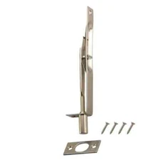 Gate House Flush Bolt Satin Nickel Finish - 6-inch x 3/4-inch - 0308872 - NEW