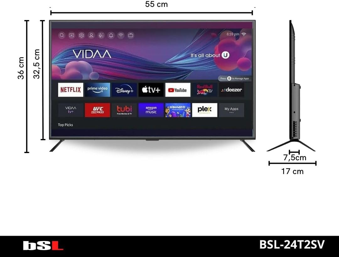 Smart TV BSL-24T2SV VIDAA 24" BSL | WiFi | RJ45 | Risoluzione Full HD 1920X1080p foto 6
