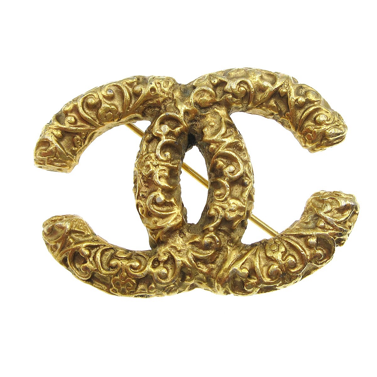 【上品で胸元華やか◆】CHANEL CCマーク ゴールド ブローチ Chanel CC Brooch Pin Gold 93A 38343 | eBay