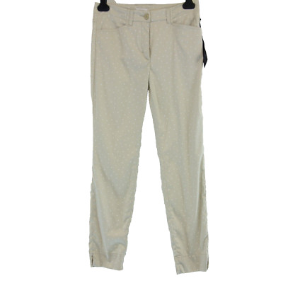 Riani Hose Beige Hose klassisch Stoff Chino Sommer Punkte Weiß Slim Fit 36 S Neu