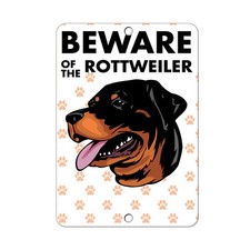 Beware of ROTTWEILER DOG Metal Sign - 8 In x 12 In