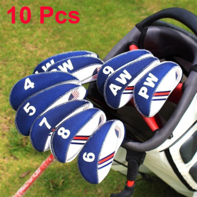 10 Pcs Golf Head Covers USA Flag Club Iron Golf Protect Heads Cover Lightweight