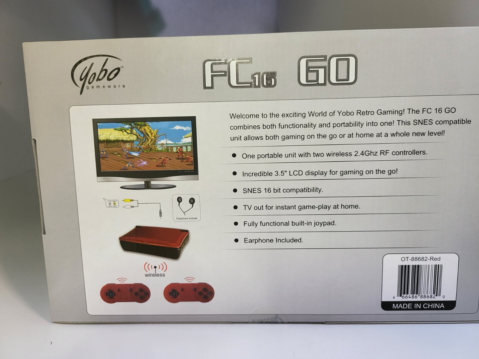 NEW Charcoal FC 16 GO Handheld Wireless Home System for SNES