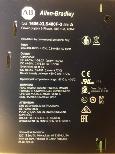Allen Bradley1606-xls480f-3 power supply - Picture 2 of 3