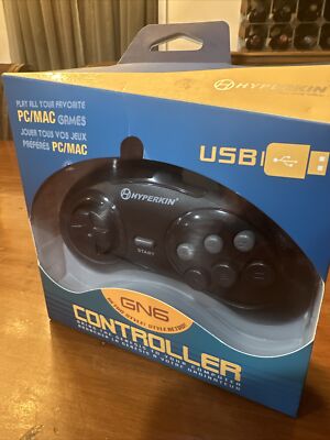 Sega Genesis 6 Button USB Remote Controller PC/ Mac - Hyperkin ''GN6'' - Brand New