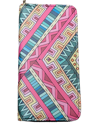 WG226-W069 Wrangler Aztec Print Card Wallet -Tan - MONTANA WEST U.S.A
